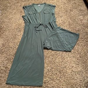 green jumpsuit